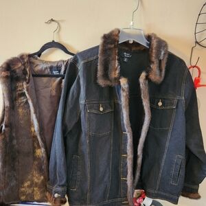 Womens  Faux Fur Lined Denim Jacket
